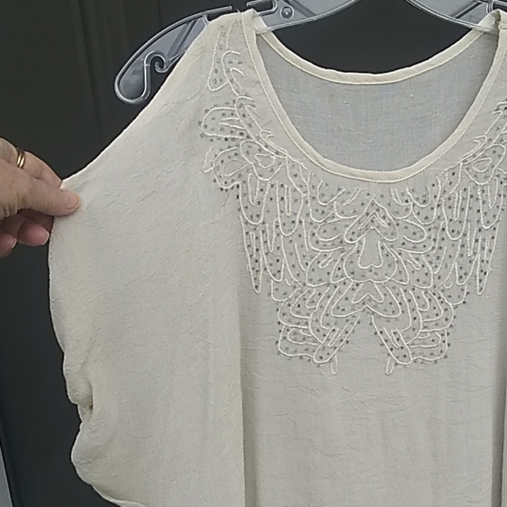 cream casual blouse